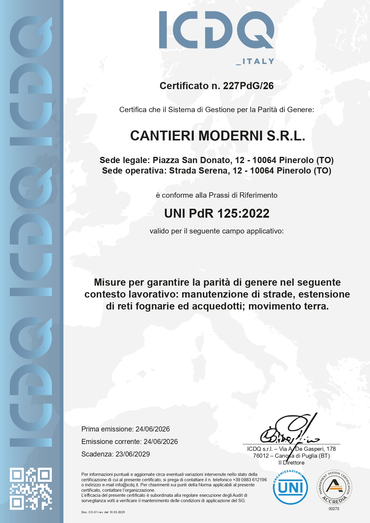 CERTIFICAZIONE PdR125 SCAD 23 06 2029 page 0001